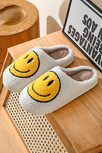 Pink Smile Face Print Non-slip Plush Home Slippers(back-order Estimated Shipping Date：11/30/2024)