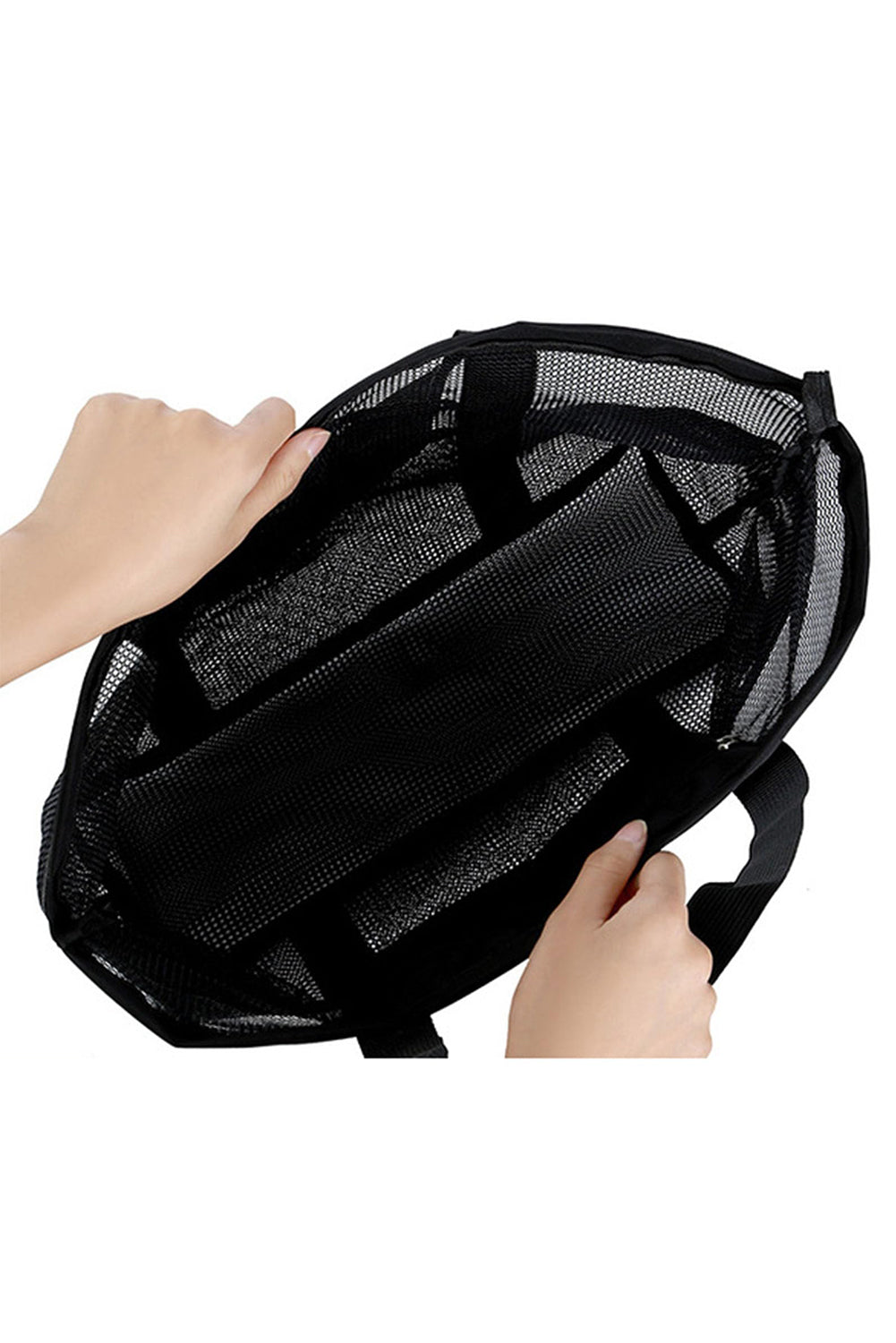 Black Mesh Travel Toiletry Storage Large Capacity Bag