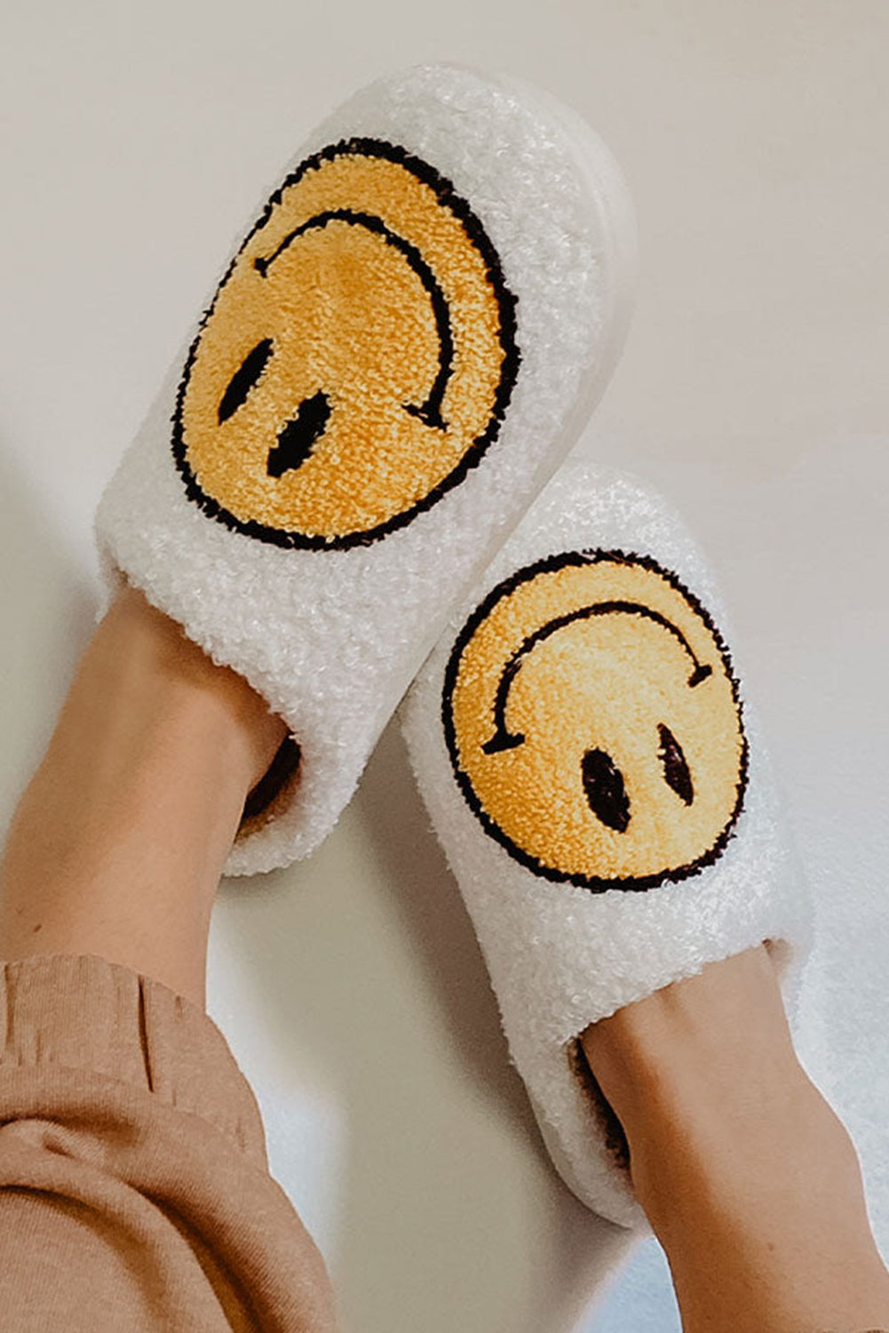 Pink Smile Face Print Non-slip Plush Home Slippers(back-order Estimated Shipping Date：11/30/2024)