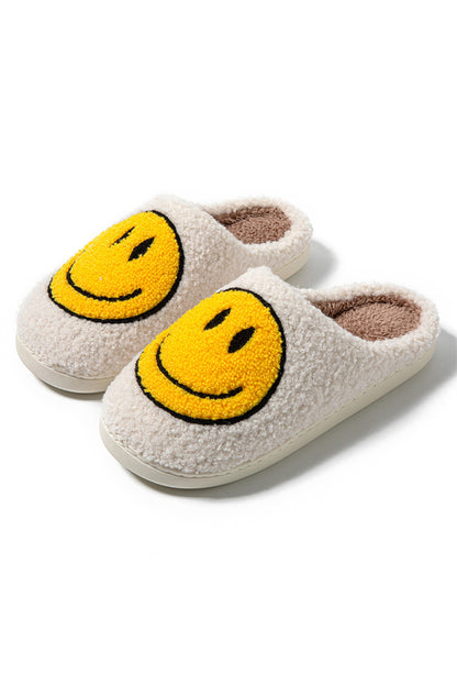 Pink Smile Face Print Non-slip Plush Home Slippers(back-order Estimated Shipping Date：11/30/2024)