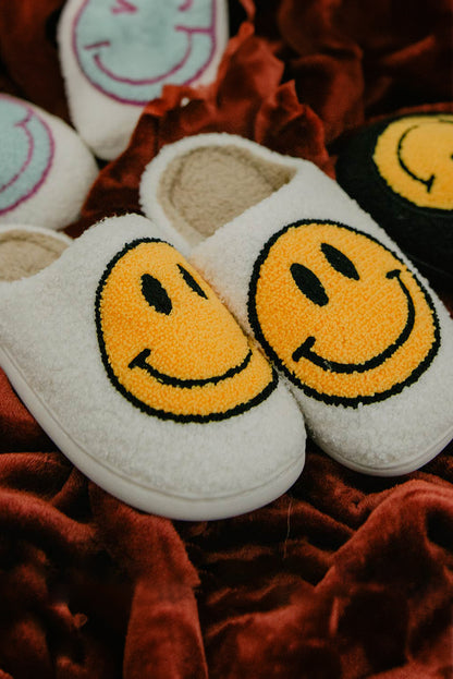 Pink Smile Face Print Non-slip Plush Home Slippers(back-order Estimated Shipping Date：11/30/2024)