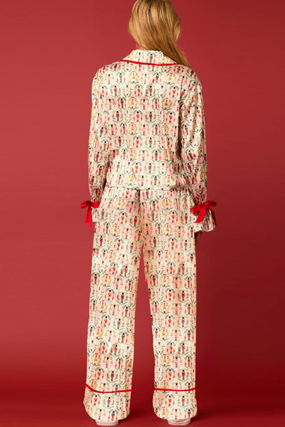 Khaki Nutcracker Long Sleeve Christmas Pajama Sets