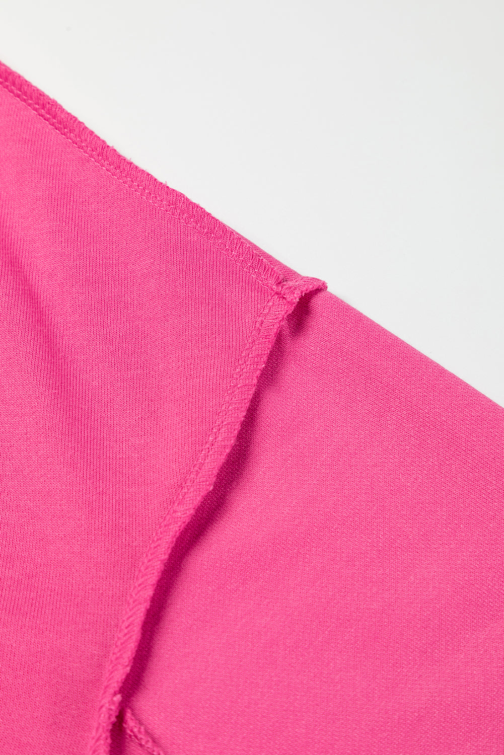 Hot Pink Slouchy Drop Shoulder Henley Sweatshirt