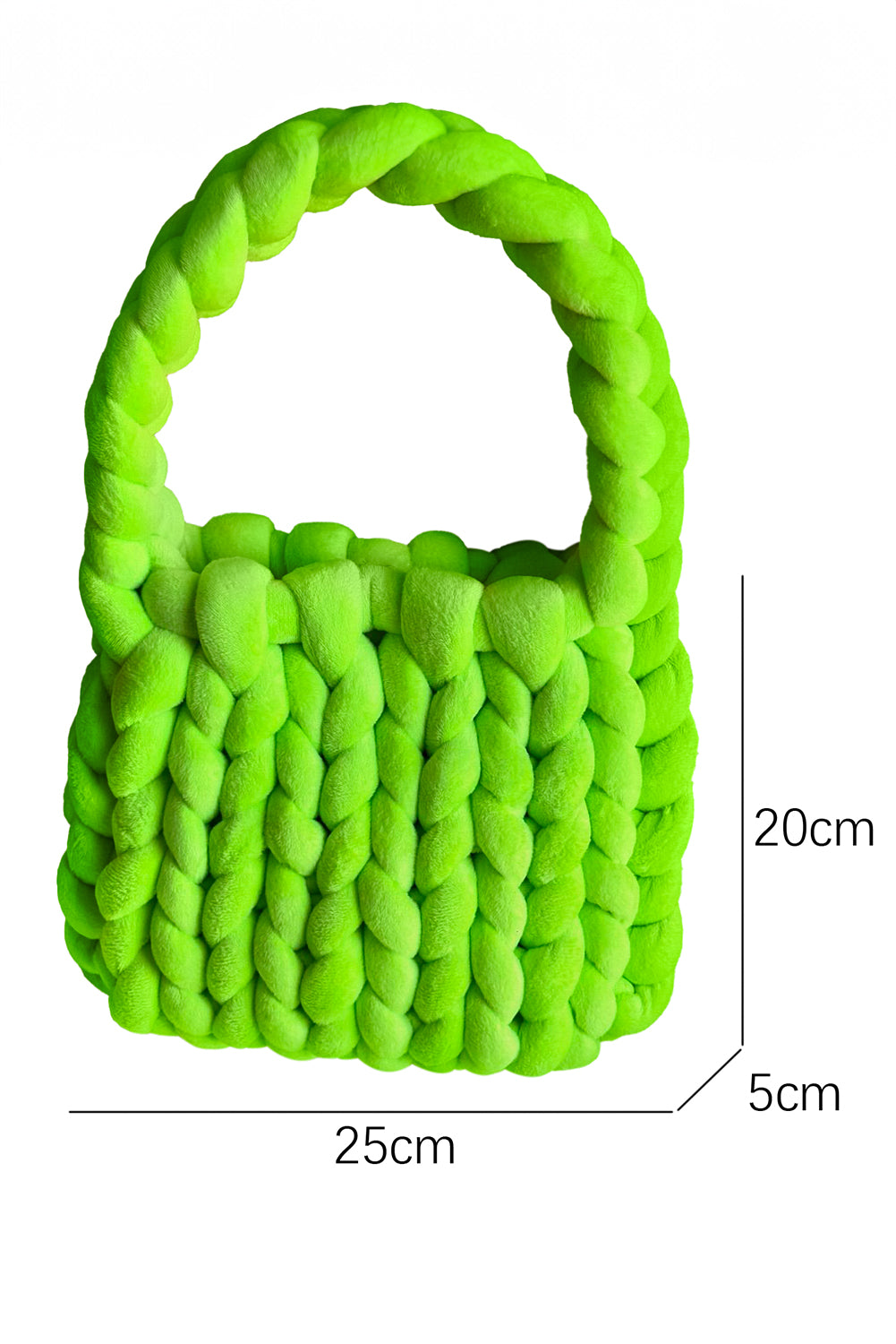 Pear Green Woven Chunky Yarn Tote Bag