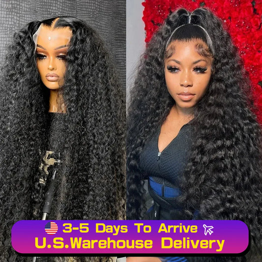 250 Density HD 13X6 Transparent Deep Water Wave Curly Human Hair