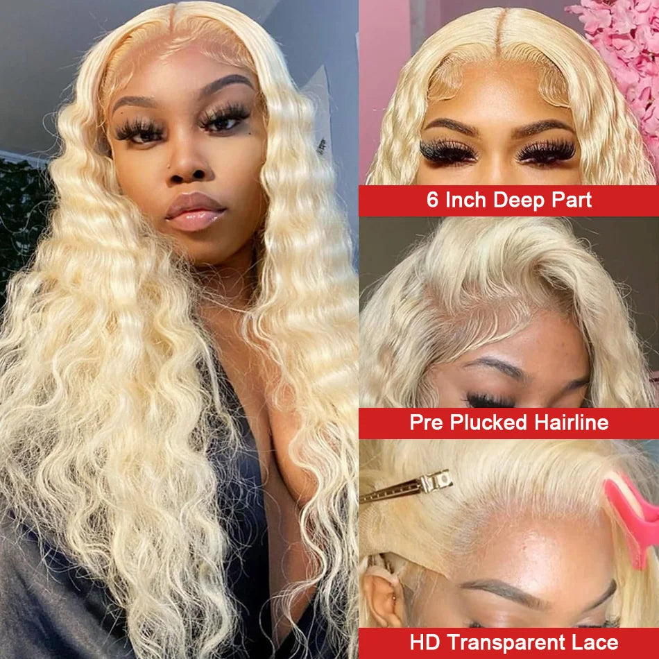 Honey Blonde Deep Lace Front Wigs