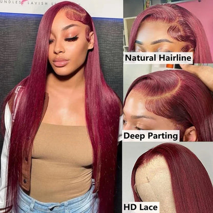 Brown 13x6 HD Lace Frontal Wig 13x4 Straight Human Hair Wigs