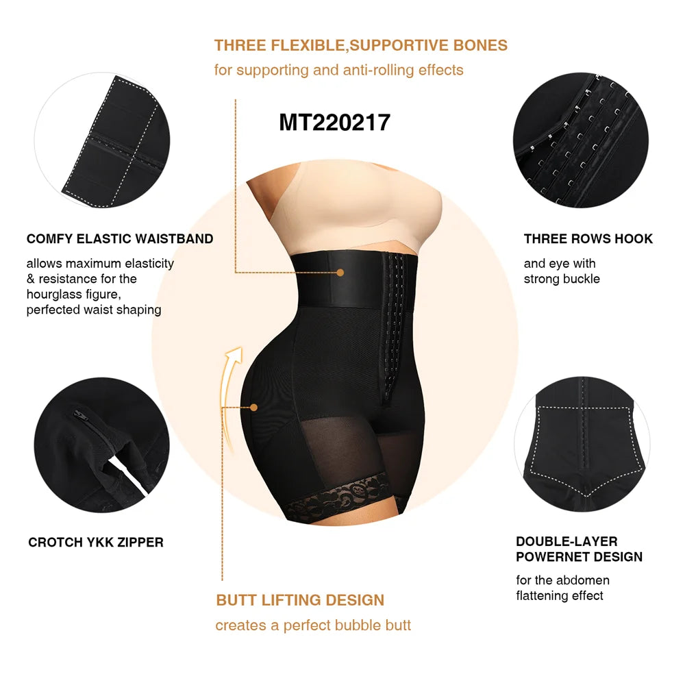 Women Waist Slimming Corset High Waist Body Shaper Panties BBL Shorts Fitness Waist Trainer Butt Lifter Slim Shapewear