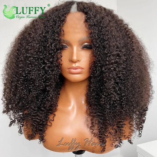 Afro Kinky Curly Human Hair Wigs 1x4 U V Part Wig Kinky Curly