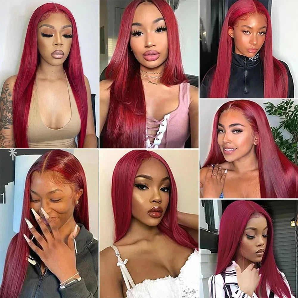 Brown 13x6 HD Lace Frontal Wig 13x4 Straight Human Hair Wigs