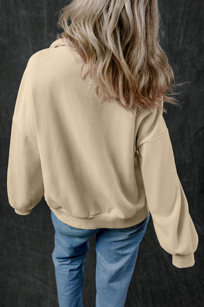 Bonbon Zip-up Stand Neck Kangaroo Pocket Sweatshirt