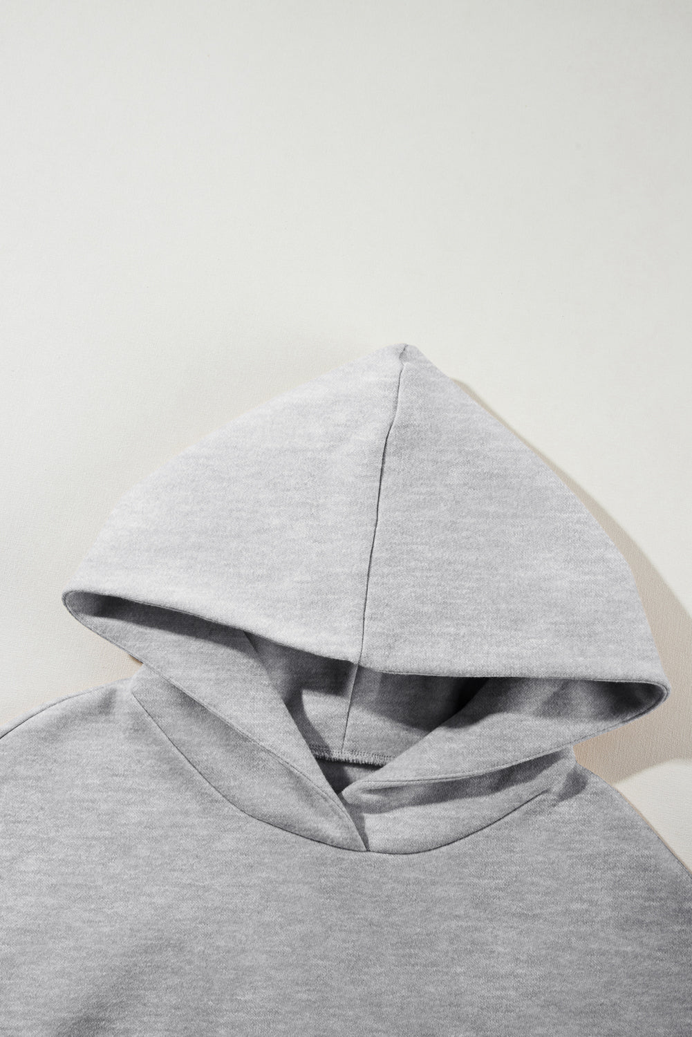 Gray Solid Exposed Seams Hoodie and Jogger Set